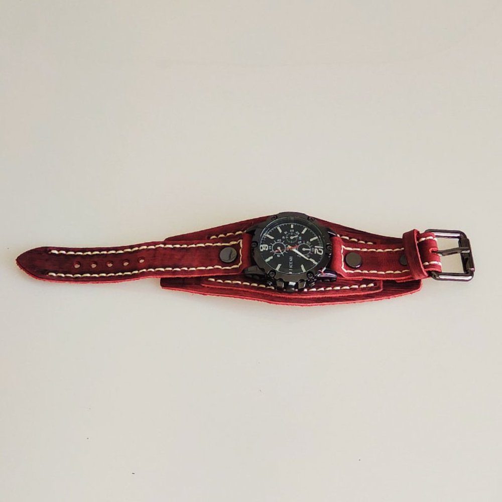 ✨✨BRAND NEW Punk Style Vintage Handmade Leather Watch - Picture 4 of 9